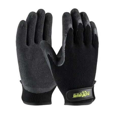 Pip Knit Cotton / Polyester Glove w/Latex Ctd Crinkle Grip on Palm & Fingers - Hook & Loop Closure, 12PK 39-C1375/M